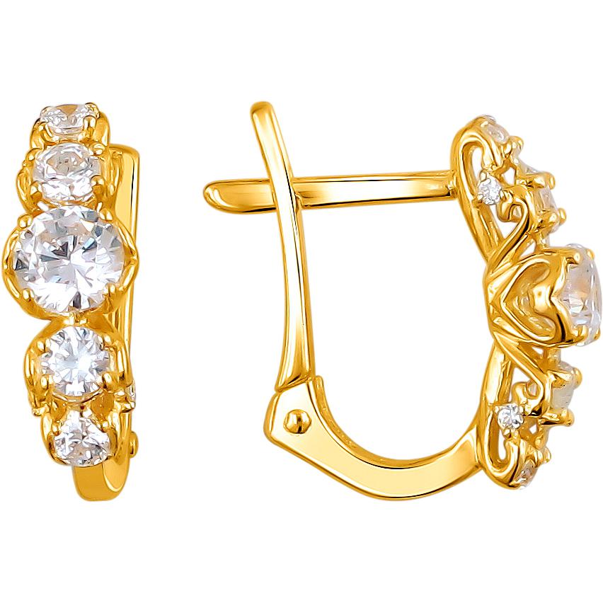 

Серьги из желтого золота Эстет 01С1312007, фианит, 01С1312007