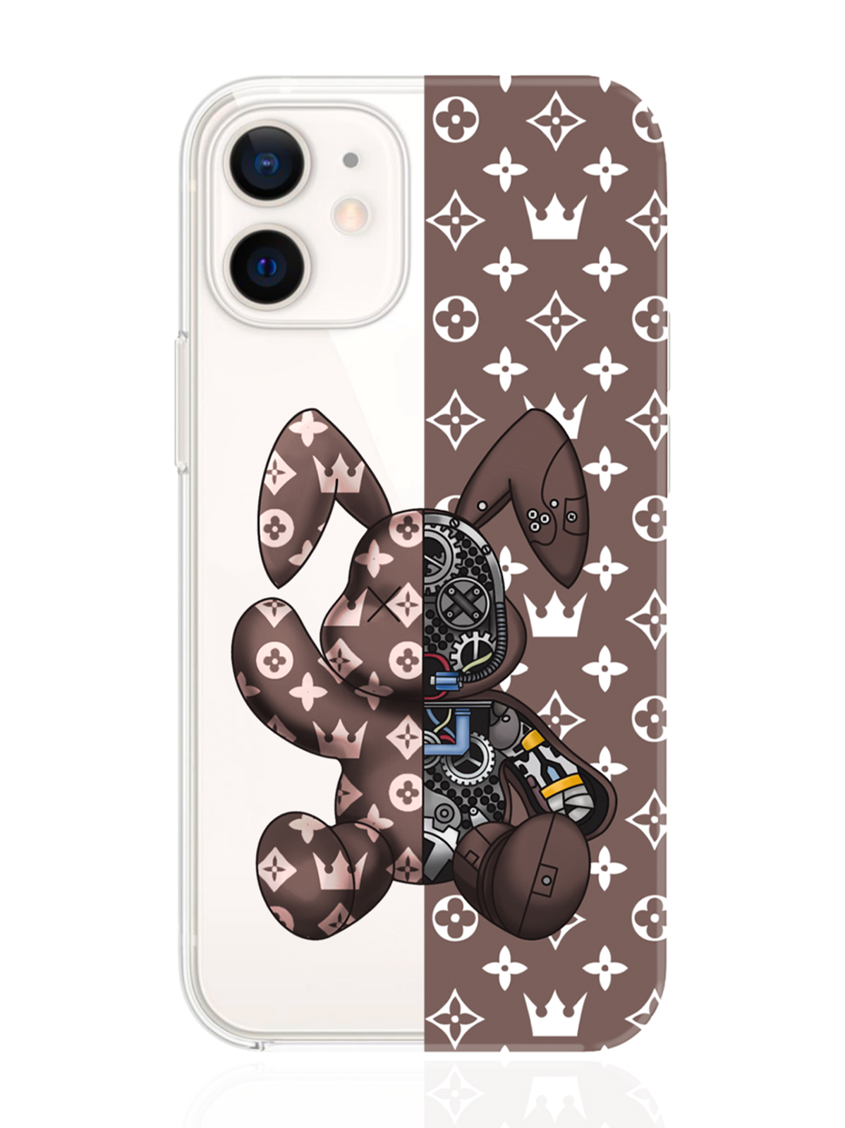 

Чехол MustHaveCase для iPhone 12 Mini Bunny Коричневый прозрачный, iPhone 12 Mini Bunny Коричневый