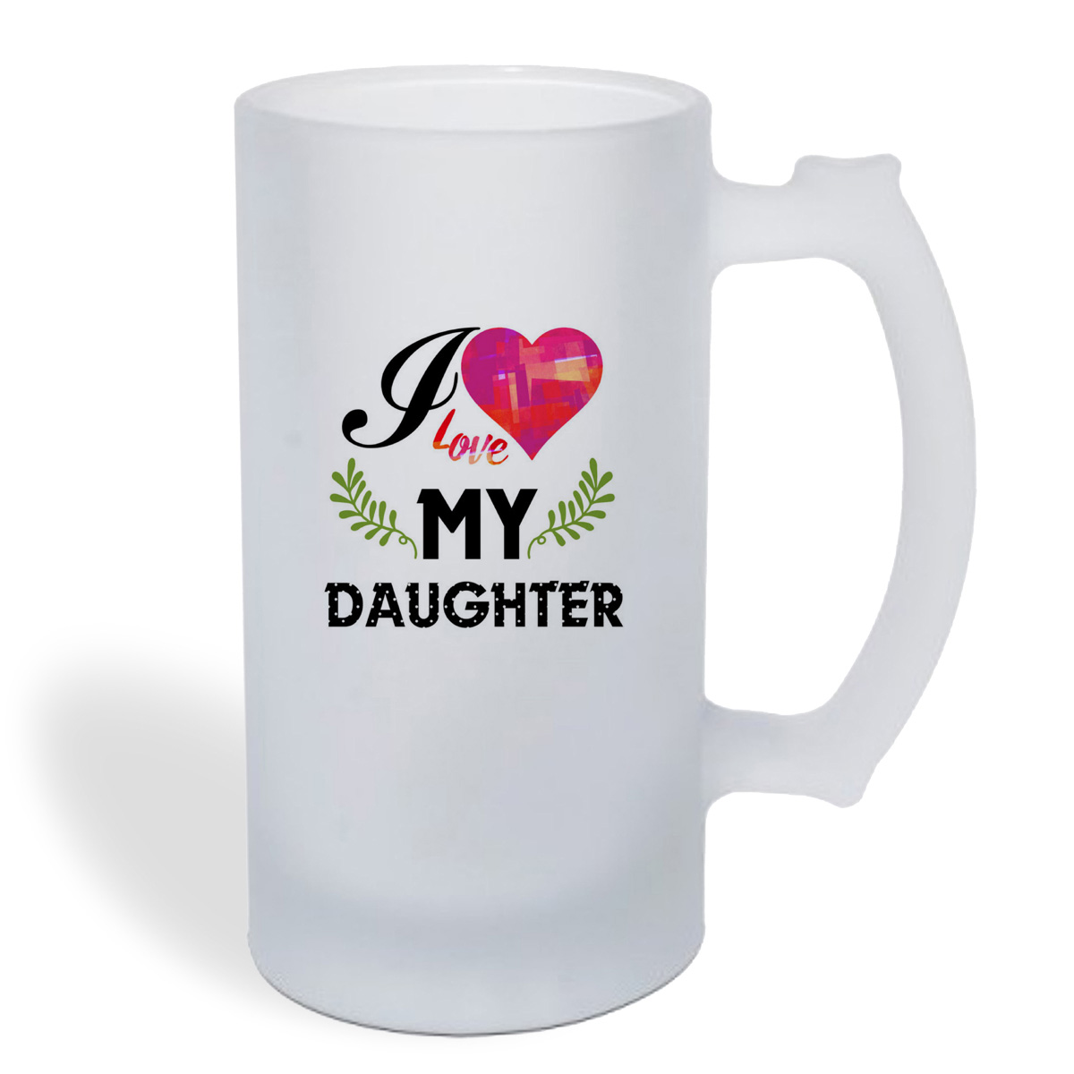 

Кружка пивная CoolPodarok Прикол. Семья. I love my daughter. Я люблю мою дочку