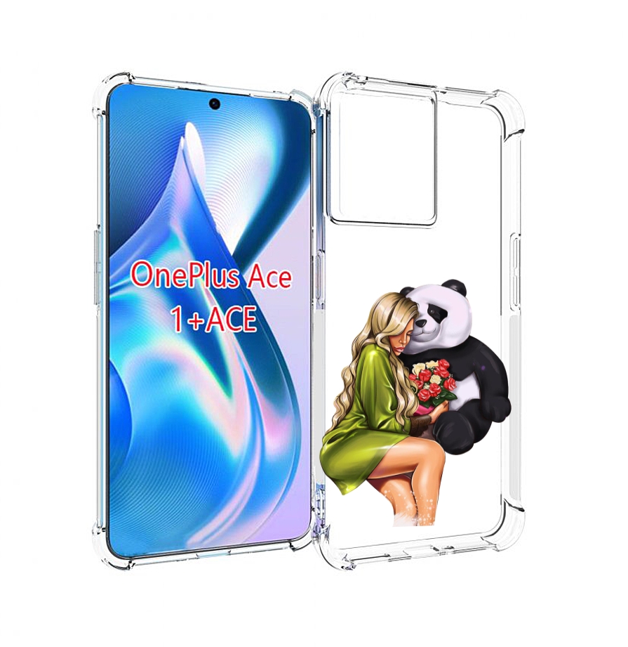 

Чехол MyPads Девушка-с-пандой-с-букетом женский для OnePlus Ace, Прозрачный, Tocco
