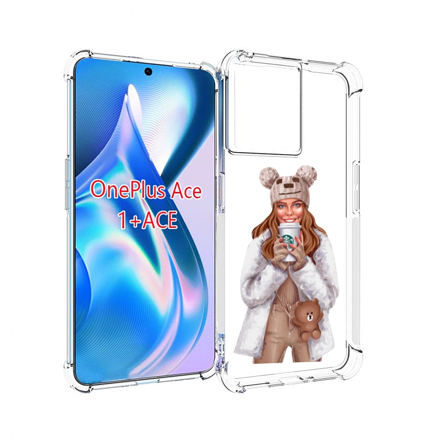 

Чехол MyPads Девушка-с-кофе-старбакс женский для OnePlus Ace, Прозрачный, Tocco