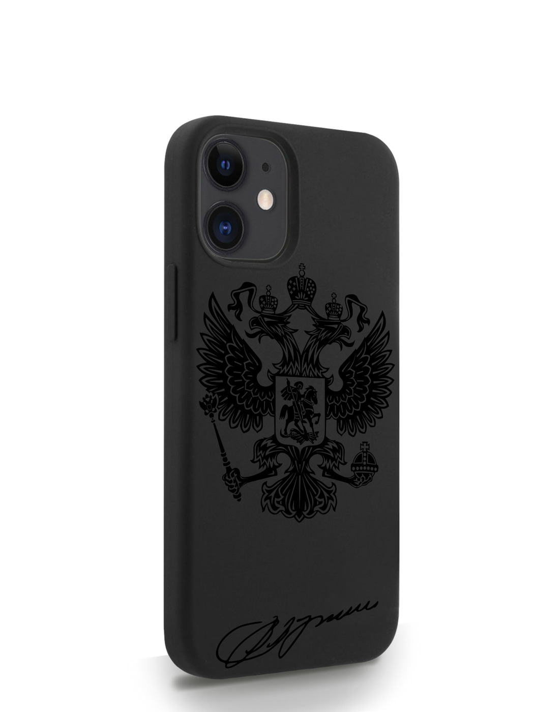 фото Чехол musthavecase для iphone 12 mini черный лаковый герб черный
