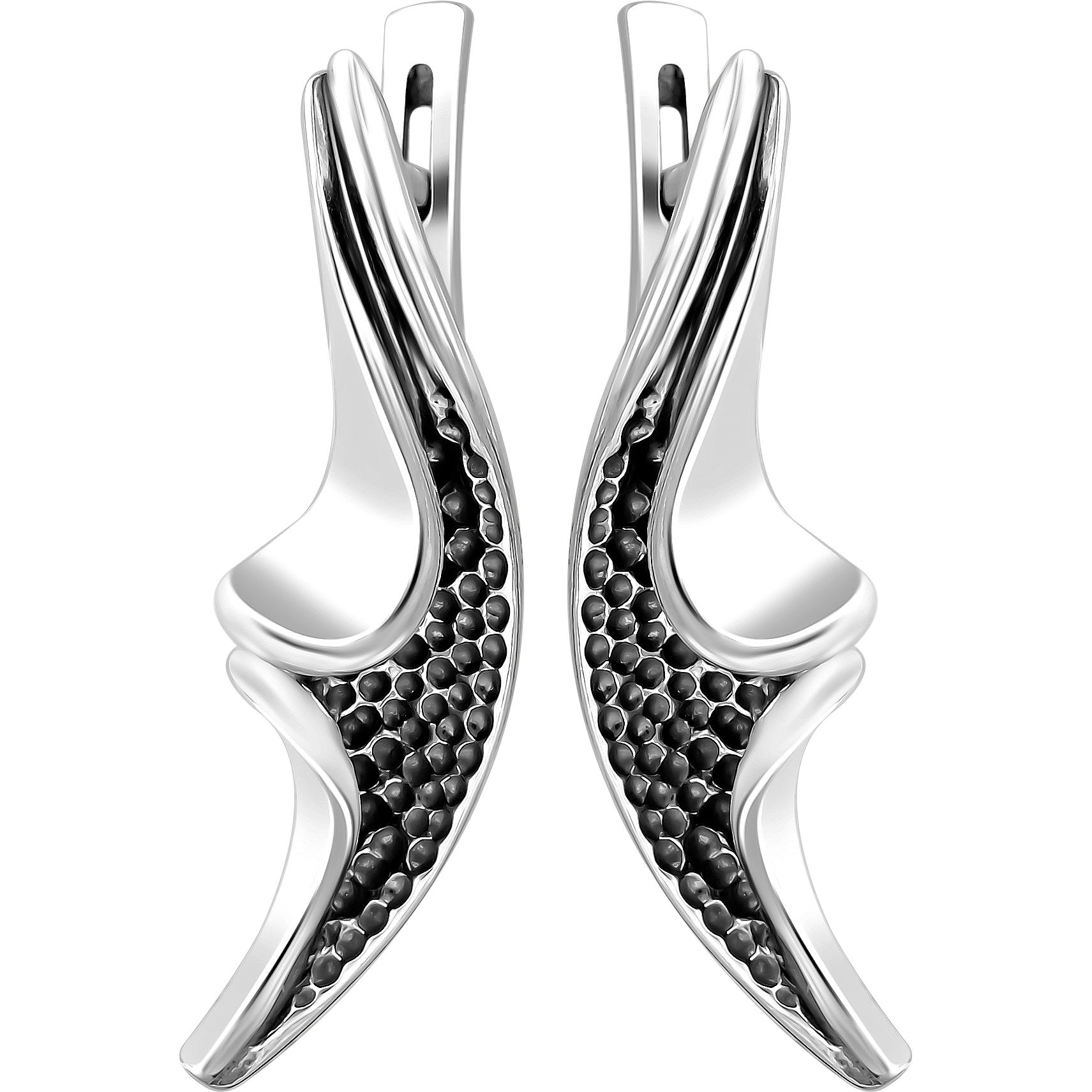 

Серьги женские из серебра Эстет К3С051078Ч, без вставки, К3С051078Ч