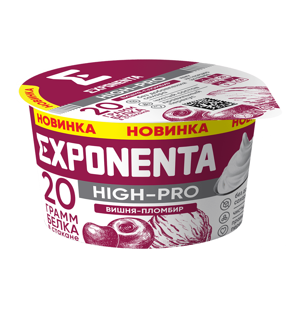 Кисломолочный напиток Exponenta High-pro вишня-пломбир 160 мл