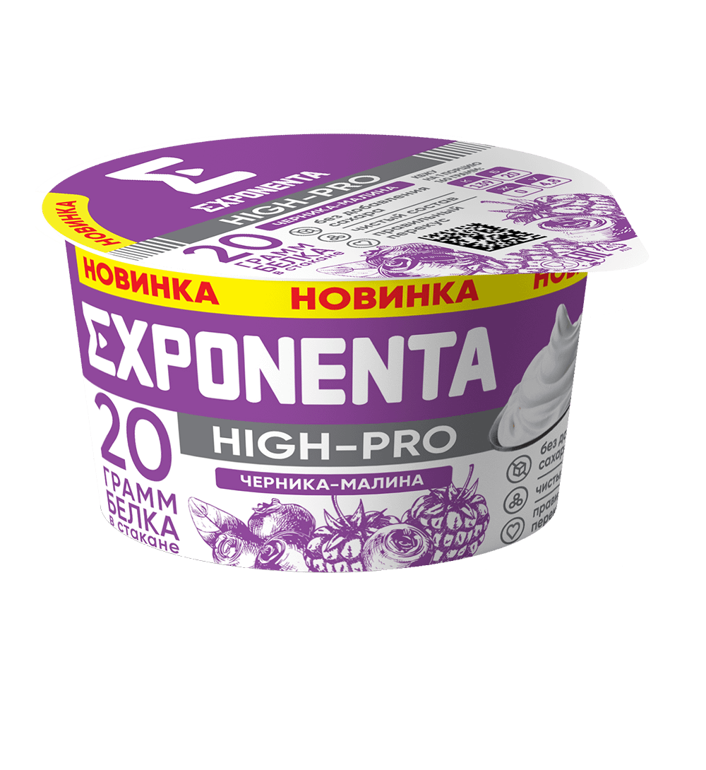 Кисломолочный напиток Exponenta High-pro черника-малина 160 мл