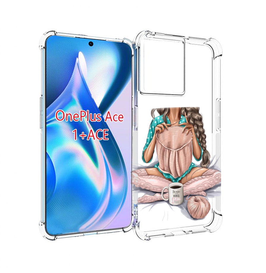 

Чехол MyPads Девушка-вяжет женский для OnePlus Ace, Прозрачный, Tocco