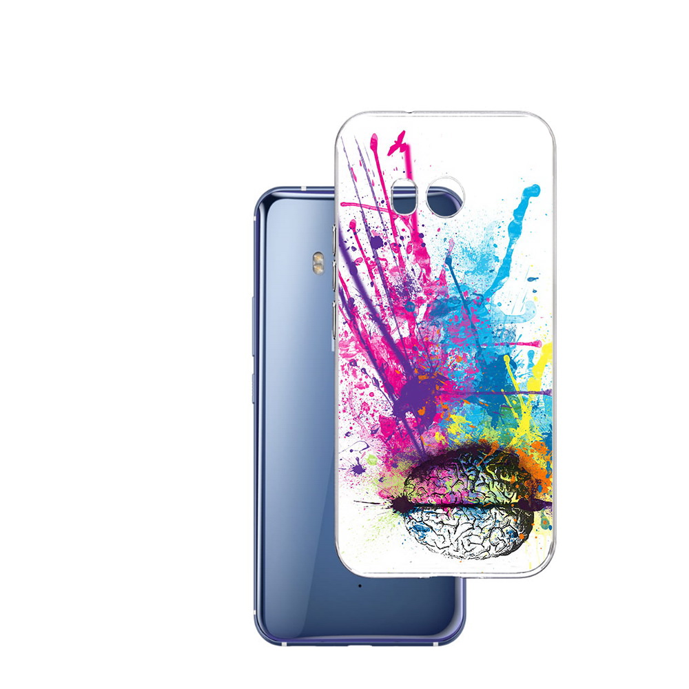 

Чехол MyPads Tocco для HTC U11 яркий красочный мозг, Прозрачный, Tocco