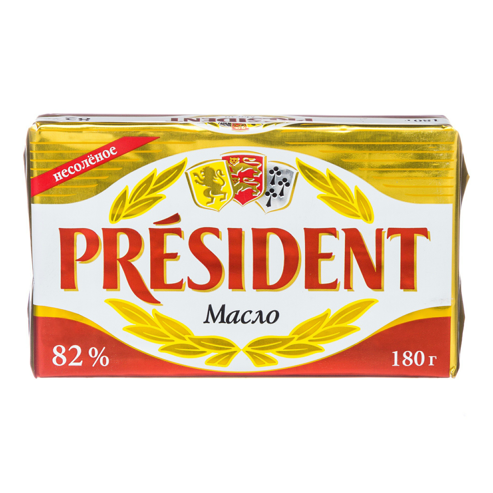 фото Кислосливочное масло несоленое president 82,5% бзмж 180 г