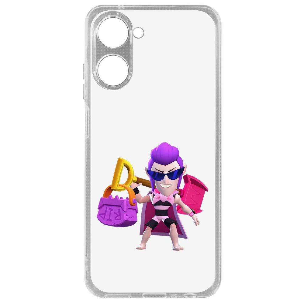 

Чехол Brawl Stars-Пляжный Мортис для Realme 10 4G, Прозрачный