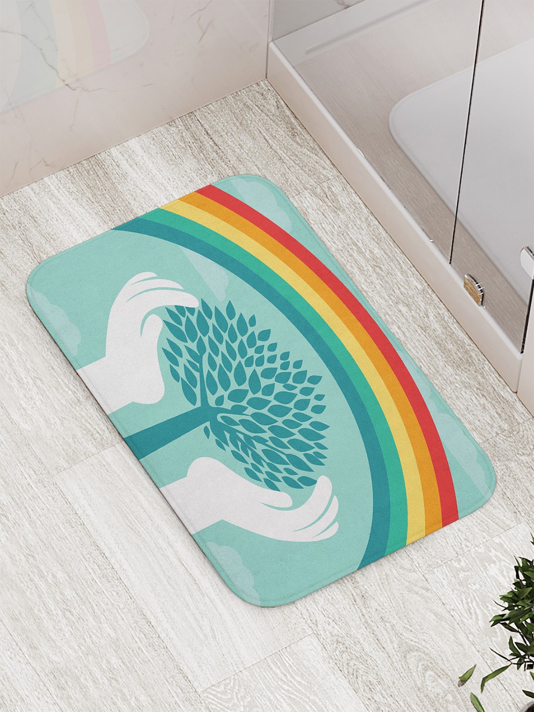 

bath_63015 Коврик противоскользящий для ванной, сауны, бассейна, 77х52 см