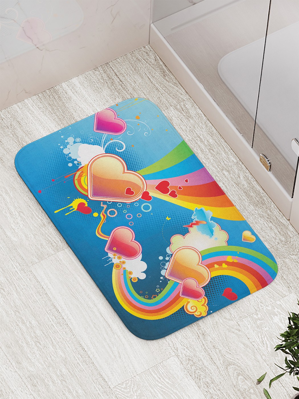 

bath_63012 Коврик противоскользящий для ванной, сауны, бассейна, 77х52 см