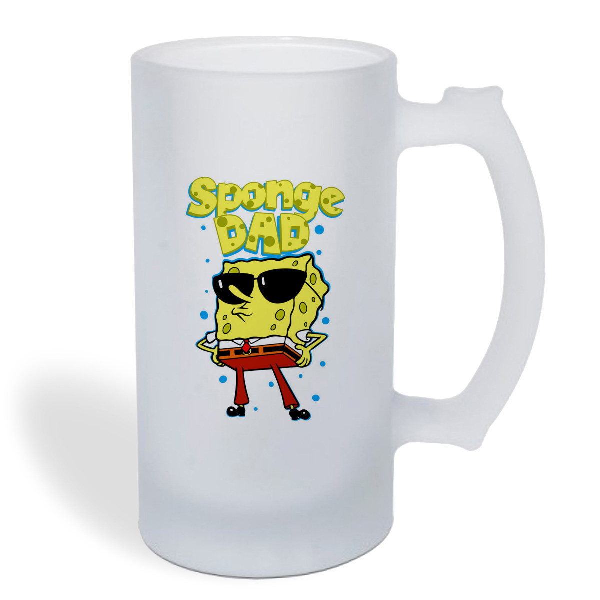 

Кружка пивная CoolPodarok Прикол. Семья. Sponge father. Спэнч Боб папа