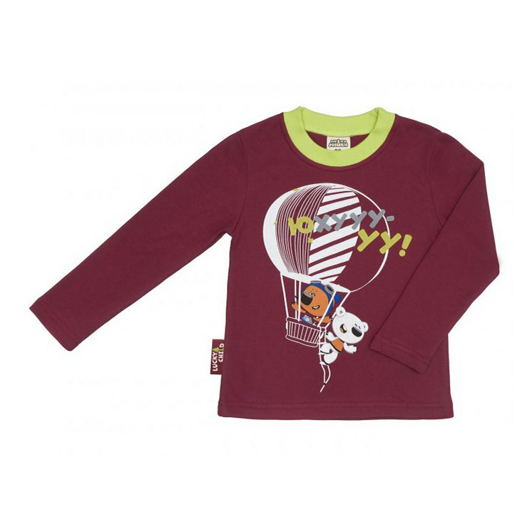 

Футболка детская Lucky Child, бордовый, р. 86