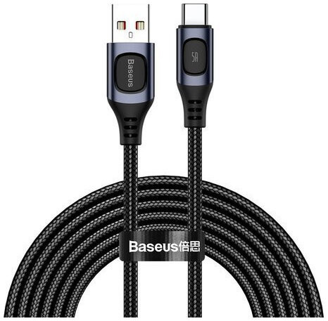 фото Кабель baseus fast charging cable usb - usb type-c 5 a 2 м, цвет серый (catss-b0g)