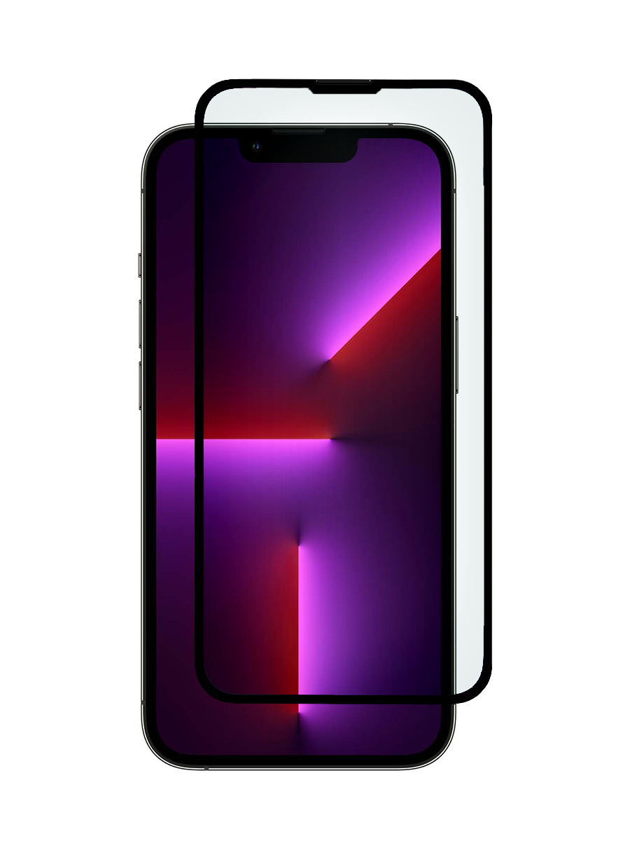 Защитное стекло 3D для Apple iPhone 13, 13 Pro черный, с рамкой