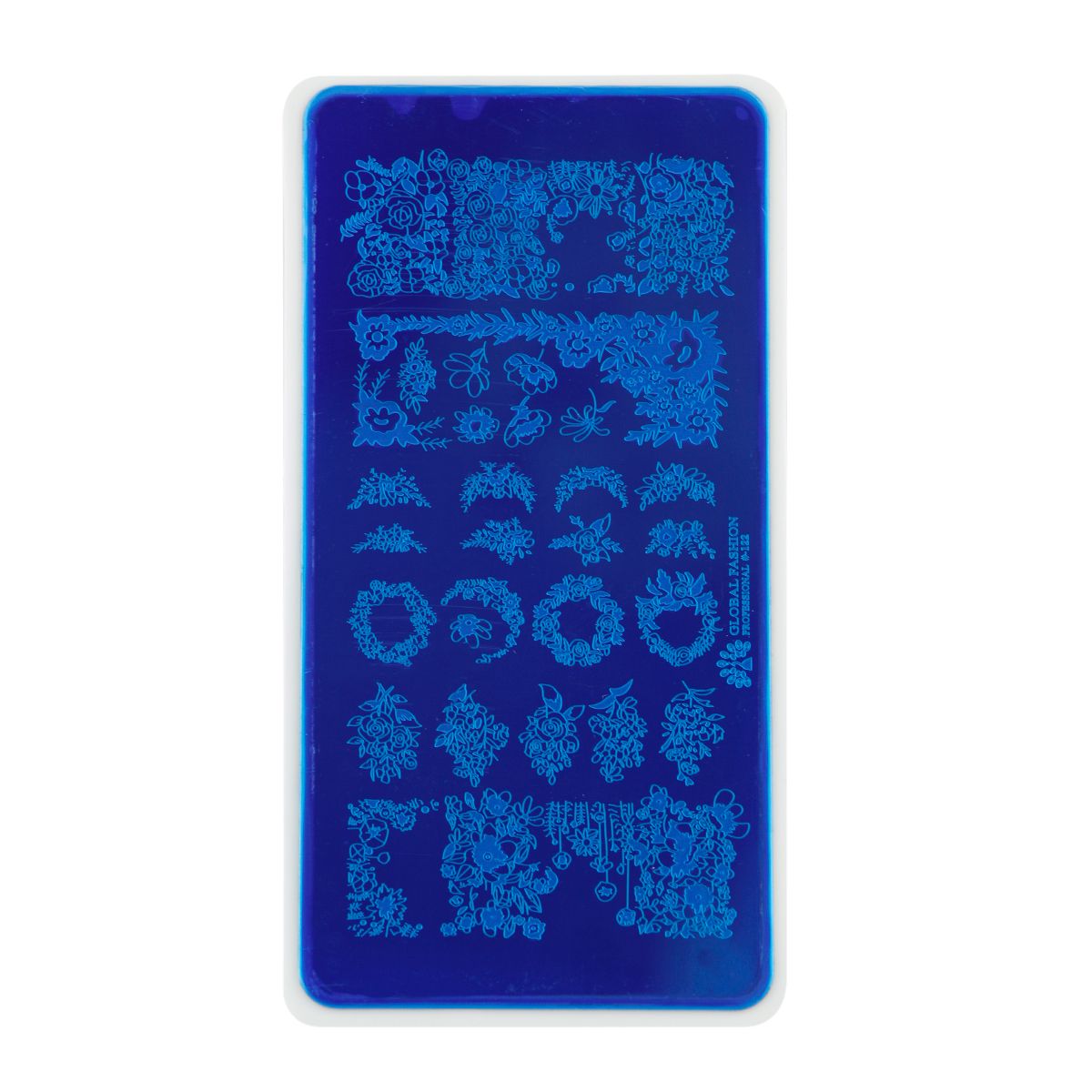 Пластина диск для стемпинга Global Fashion №122 Цветочные венки, розы, узоры конверт для денег поздравляю синие узоры 16 5х8 см