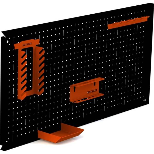

Металлическая перфопанель ООО Металекс Metalex 600x1400 чёрная с комплектом аксессуаров PR