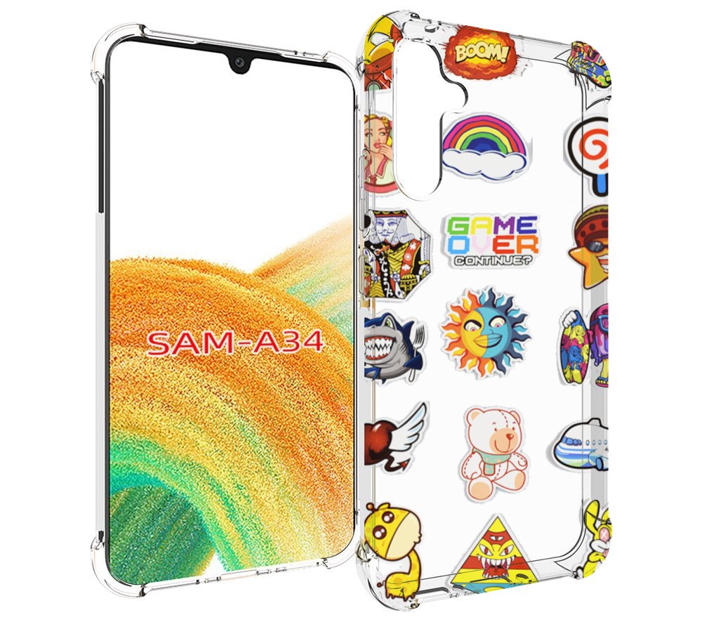 

Чехол MyPads Стикеры для Samsung Galaxy A34, Tocco