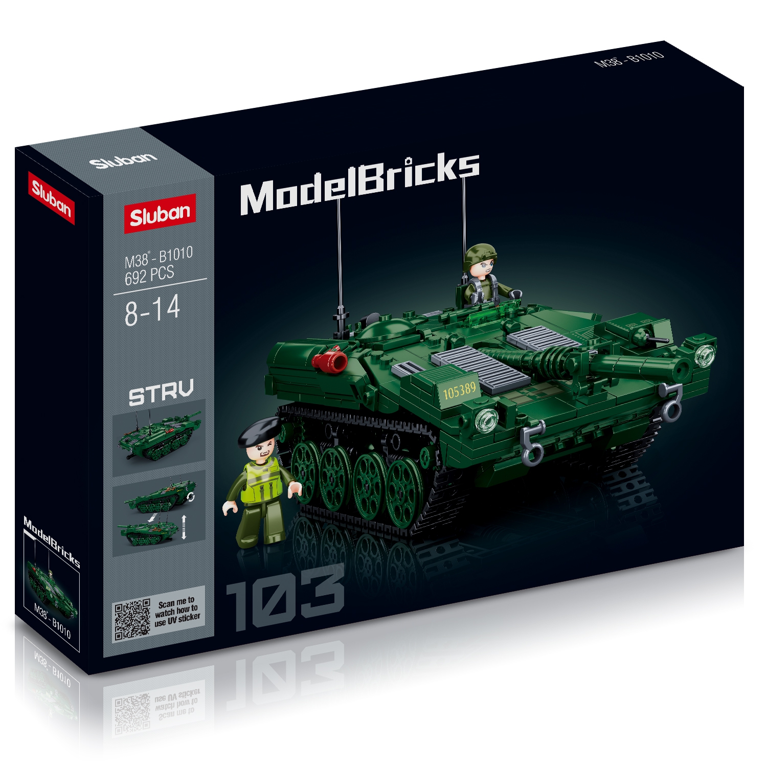 

Конструктор Sluban Модельки: Танк STRV-103 692 дет, 25 см
