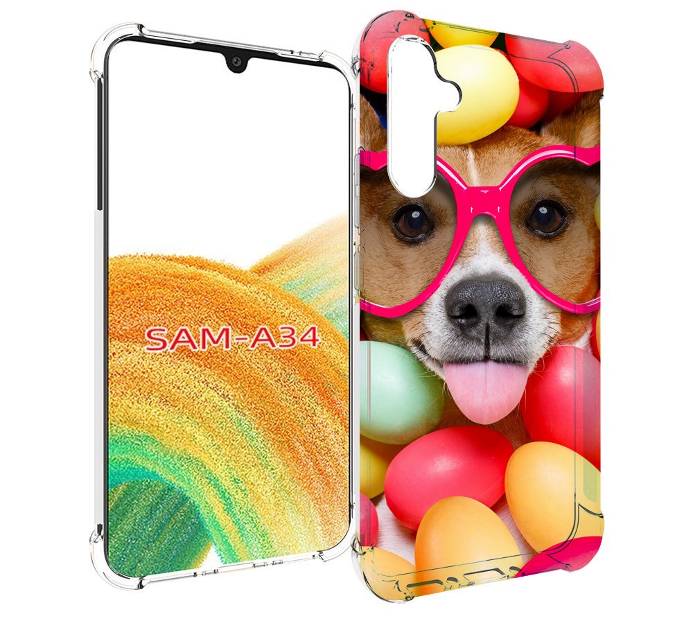 

Чехол MyPads Собака-в-яйцах для Samsung Galaxy A34, Tocco