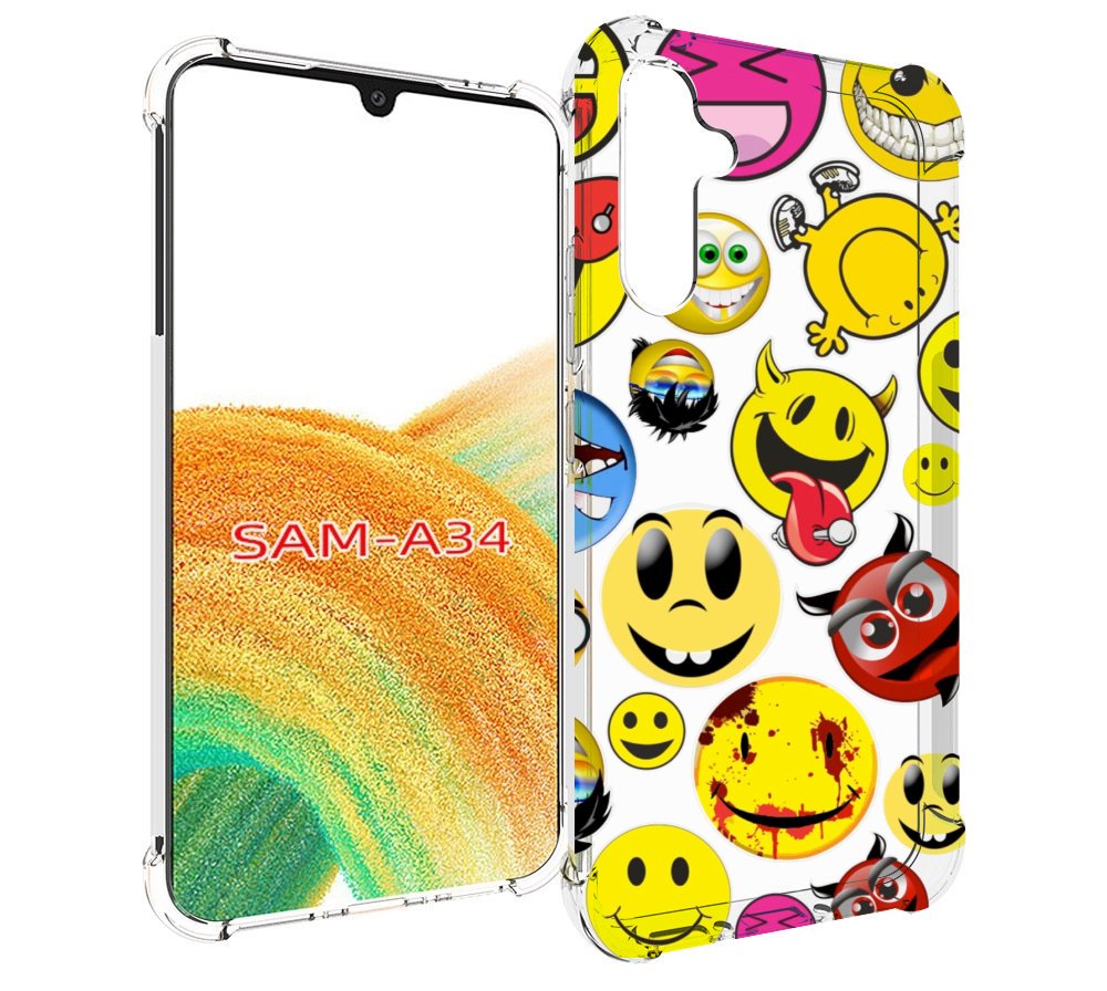 

Чехол MyPads Смайлики для Samsung Galaxy A34, Tocco
