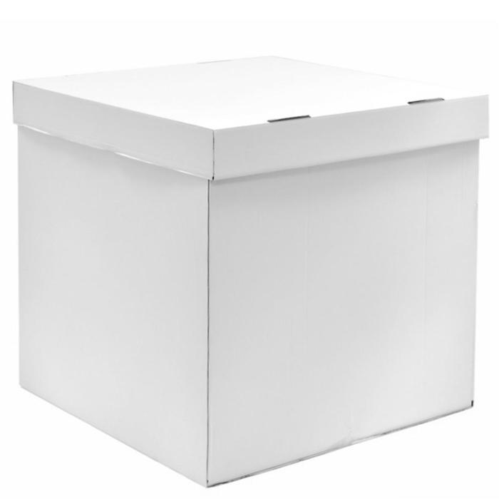 Коробка для воздушных шаров Белый, 60*60*60 см, (5 шт) холст с красками по номерам задумчивый белый кот х 6543 30х40см 18цв рыжий кот 3 коробка