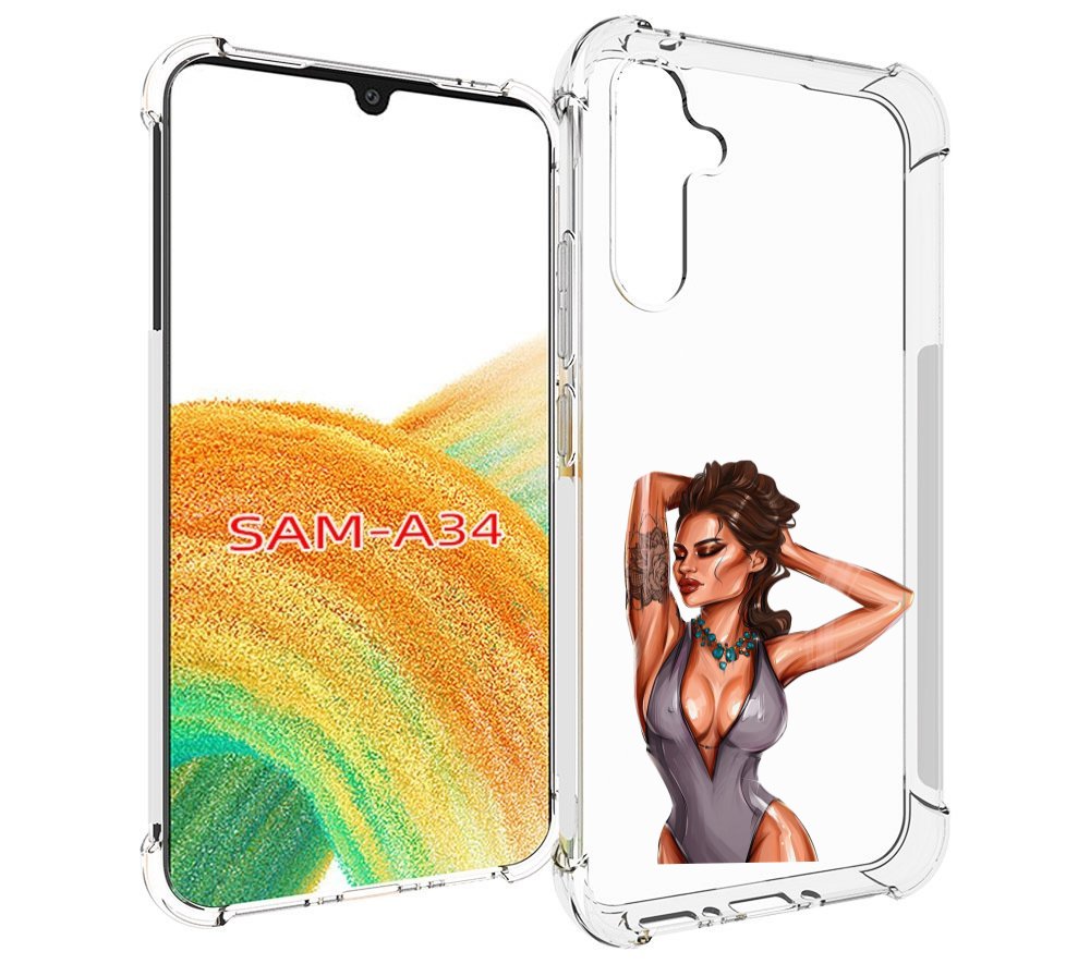 

Чехол MyPads Роскошная-девушка женский для Samsung Galaxy A34, Tocco