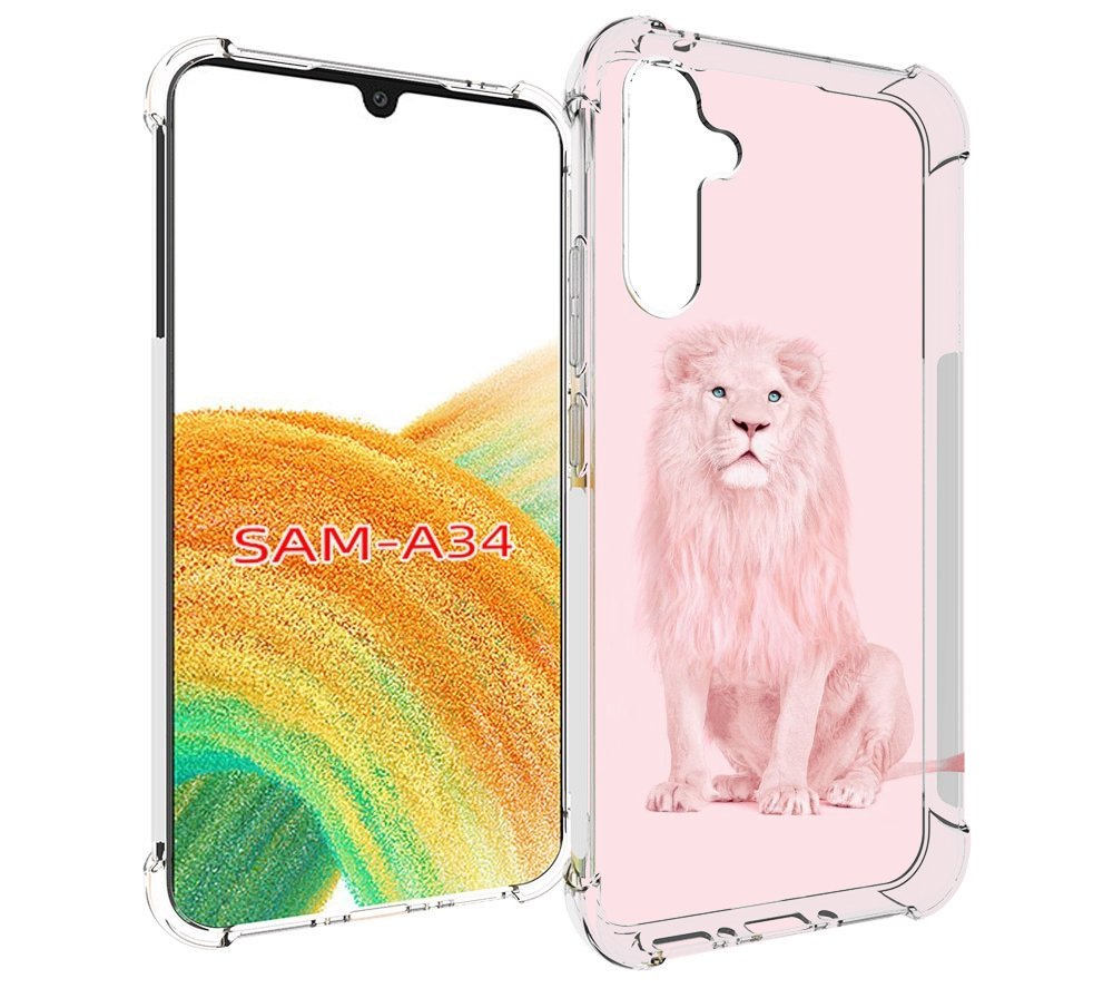 

Чехол MyPads Розовый-лев для Samsung Galaxy A34, Tocco