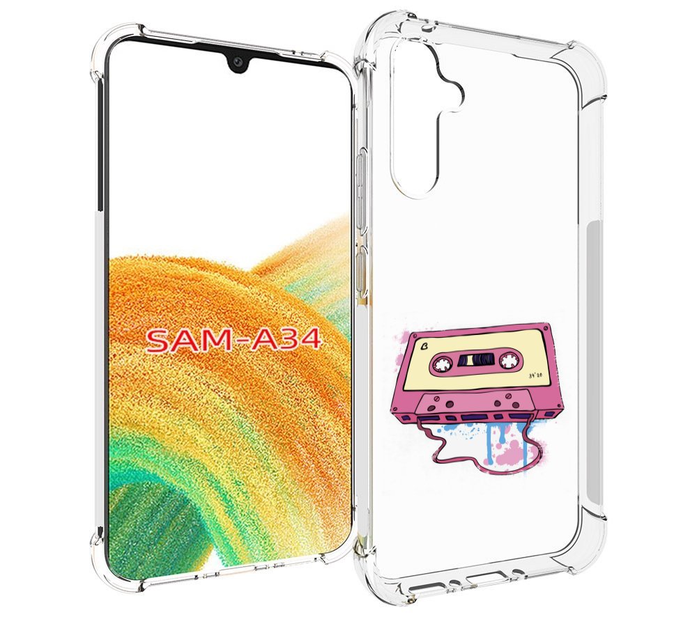 

Чехол MyPads Розовая кассета для Samsung Galaxy A34, Tocco