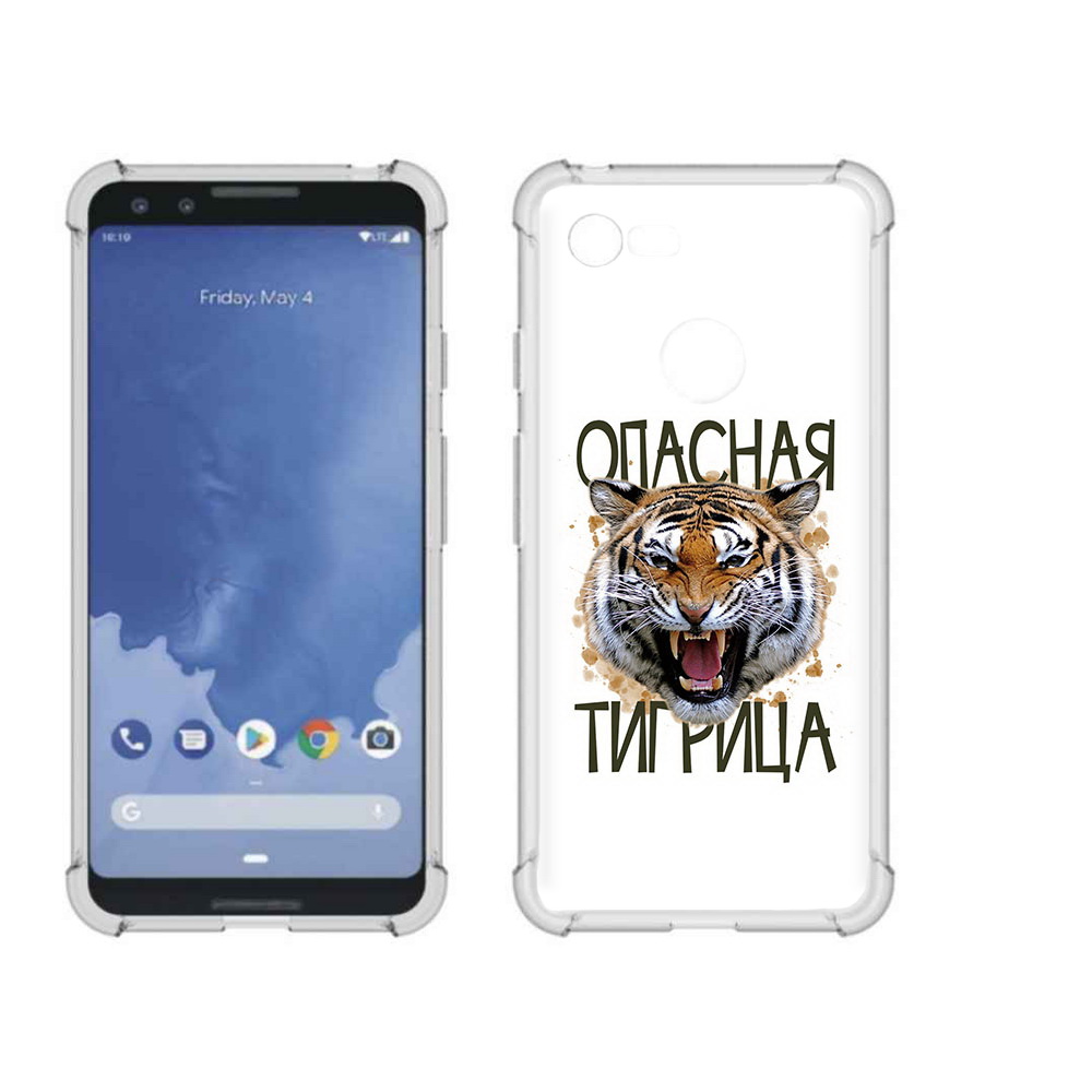 

Чехол MyPads Tocco для Google Pixel 3 опасная тигрица, Прозрачный, Tocco