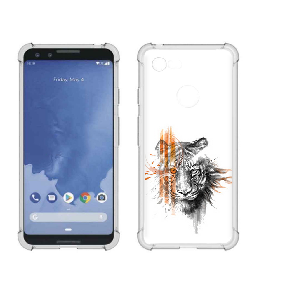 

Чехол MyPads Tocco для Google Pixel 3 огненный тигр, Прозрачный, Tocco