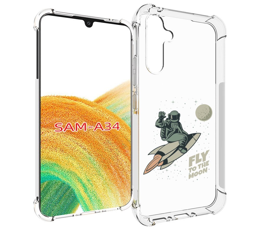 

Чехол MyPads Полет-на-Луну для Samsung Galaxy A34, Tocco
