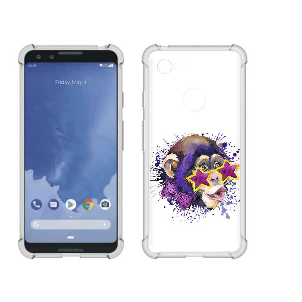

Чехол MyPads Tocco для Google Pixel 3 обезьяна в очках, Прозрачный, Tocco
