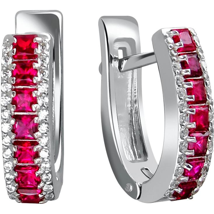 

Серьги женские из серебра Эстет 01С255948-3, фианит/корунд, 01С255948-3