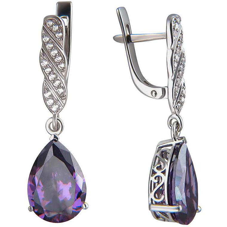 

Серьги женские из серебра Эстет 01С2511636-2, фианит, 01С2511636-2