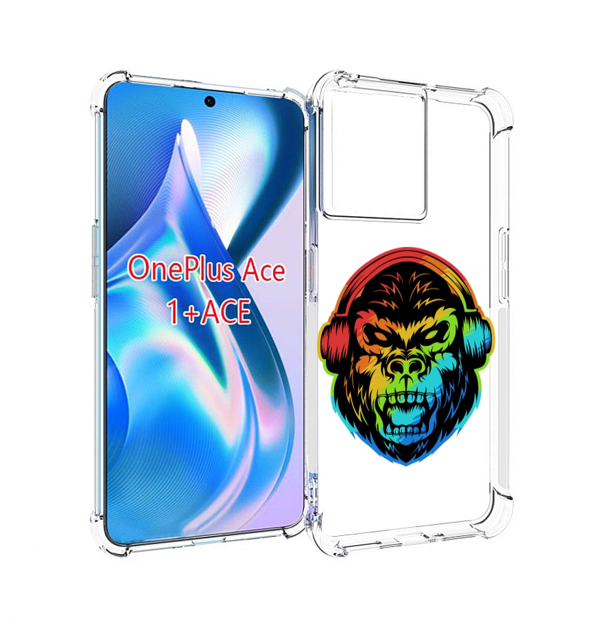 

Чехол MyPads Горилла-в-наушниках для OnePlus Ace, Прозрачный, Tocco