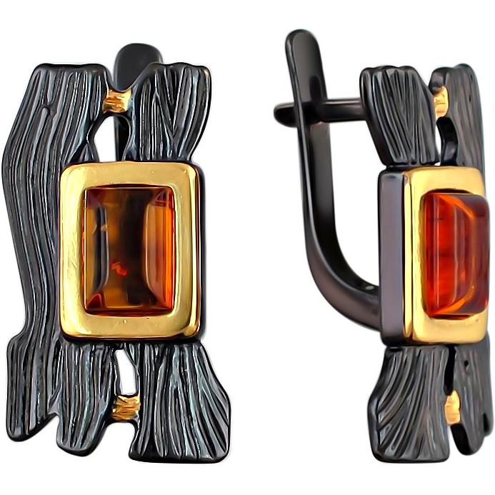 

Серьги женские из серебра Эстет 51С451027ПЧ, янтарь, 51С451027ПЧ