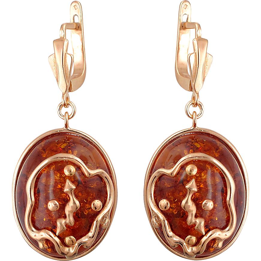 

Серьги женские из серебра Эстет 51С450553П, янтарь, 51С450553П