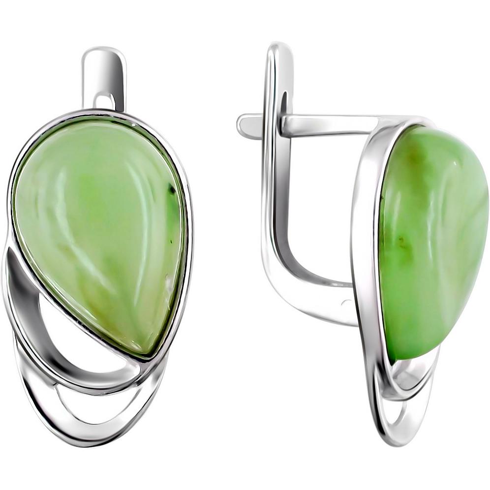 

Серьги женские из серебра Эстет 51С450083, нефрит, 51С450083