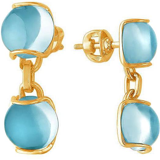 

Серьги подвески из золота Эстет 01С336206-2, топаз, 01С336206-2