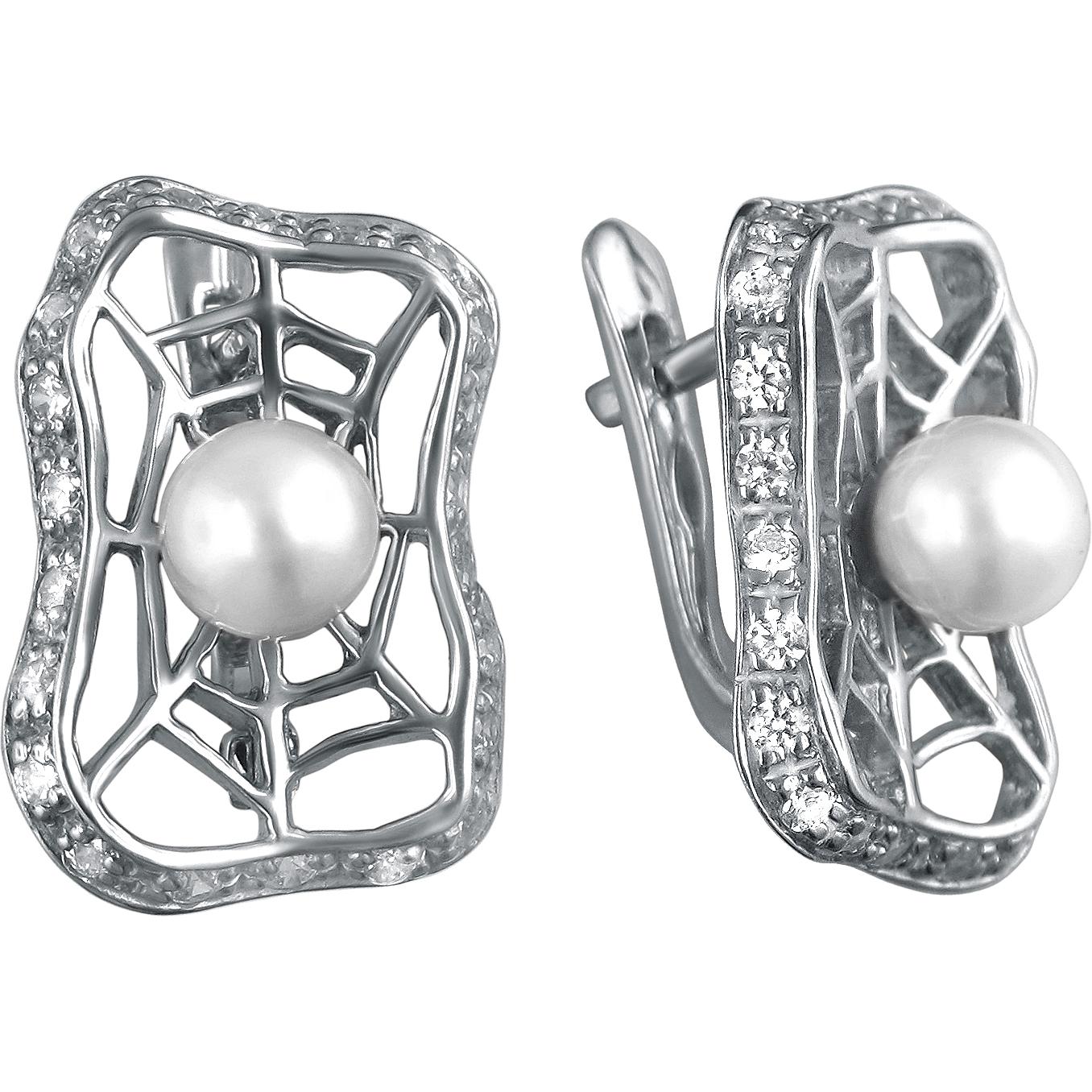 

Серьги женские из серебра Эстет 01С352980-1, жемчуг/фианит, 01С352980-1