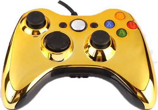 фото Геймпад проводной xbox 360 wired controller (chrome gold) золотой (xbox 360) nobrand