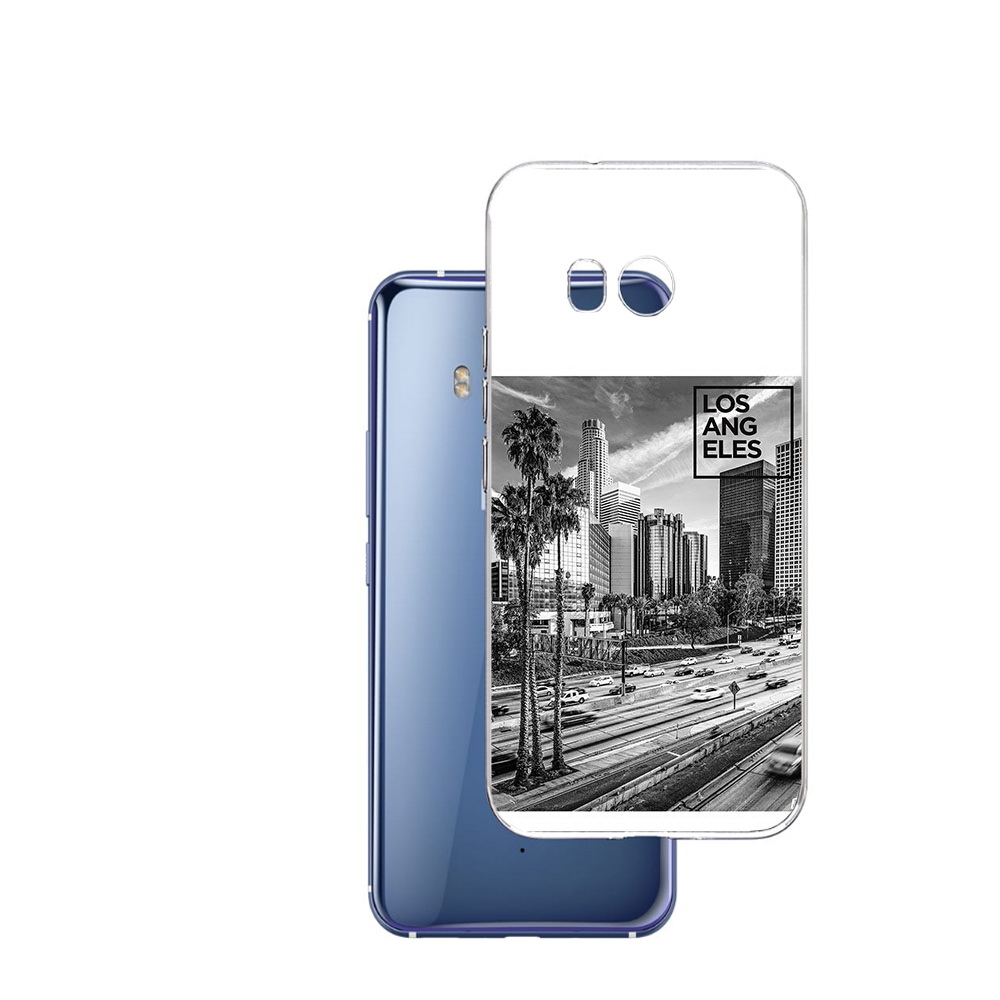 

Чехол MyPads Tocco для HTC U11 черно белый лос анджелес, Прозрачный, Tocco
