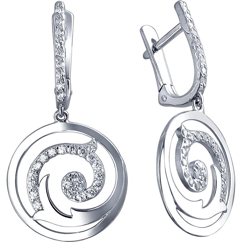 

Серьги женские из серебра Эстет 01С155020, фианит, 01С155020