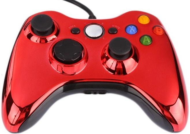 фото Геймпад проводной xbox 360 wired controller (chrome red) красный (xbox 360) nobrand