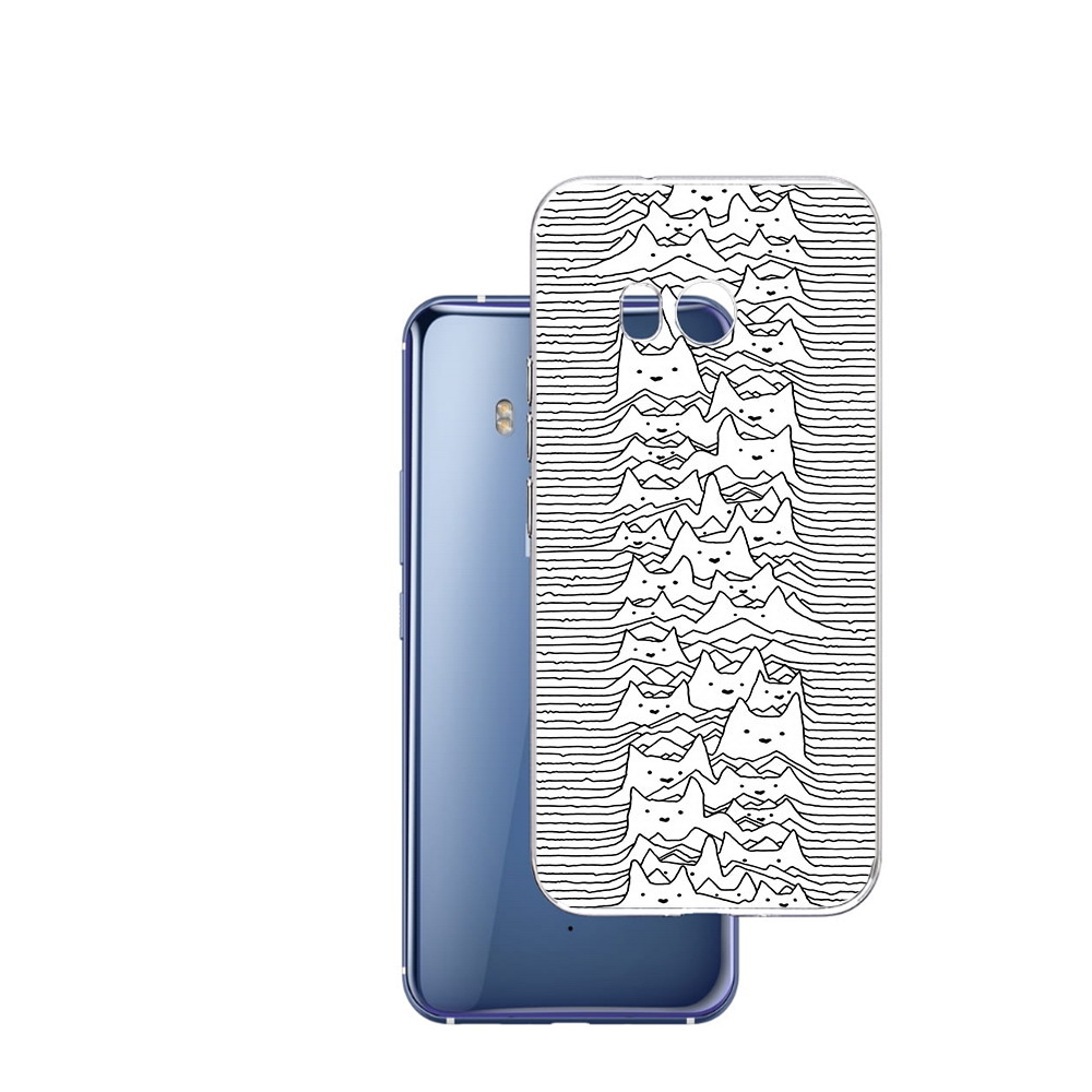 

Чехол MyPads Tocco для HTC U11 черно белые коты 3D, Прозрачный, Tocco