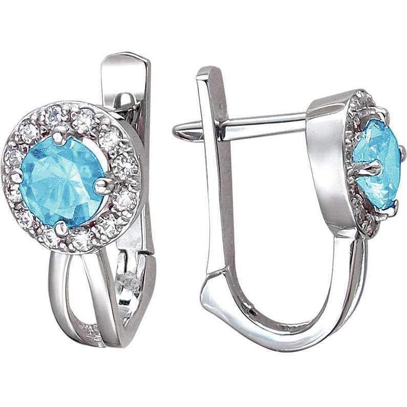 

Серьги женские из серебра Эстет 01С258522-4, фианит/топаз, 01С258522-4