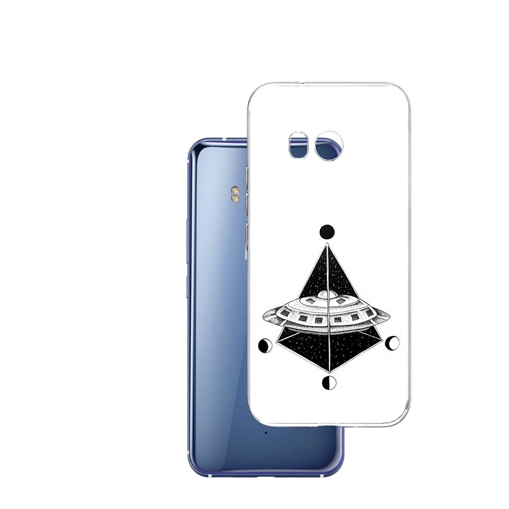 

Чехол MyPads Tocco для HTC U11 черно белая летающая тарелка, Прозрачный, Tocco