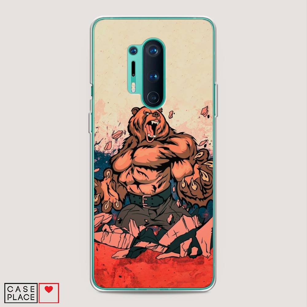 

Чехол Awog на OnePlus 8 Pro / ВанПлас 8 Pro "Медведь с флагом РФ", Коричневый;синий;красный, 151050-2