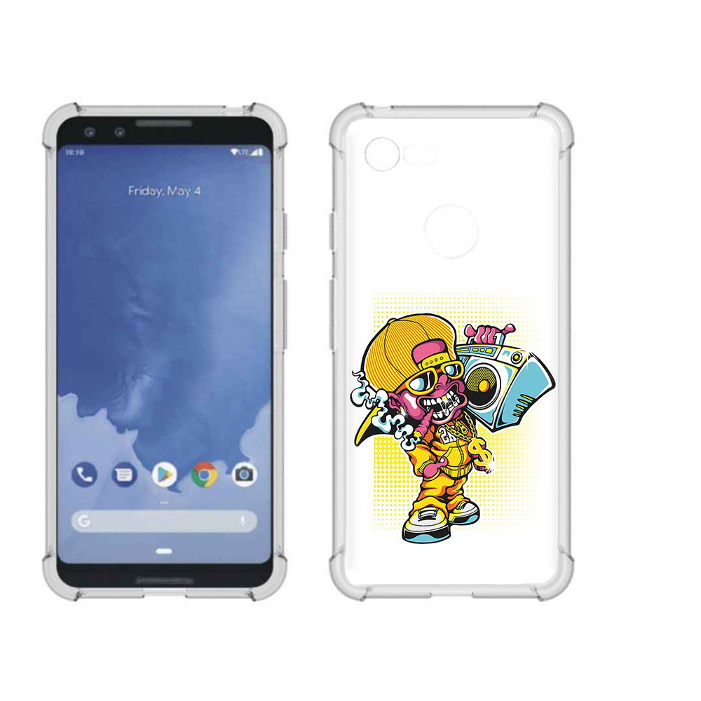 

Чехол MyPads Tocco для Google Pixel 3 нарисованный парень с колонкой, Прозрачный, Tocco